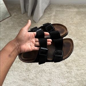 Birkenstock Black Suede Sandals